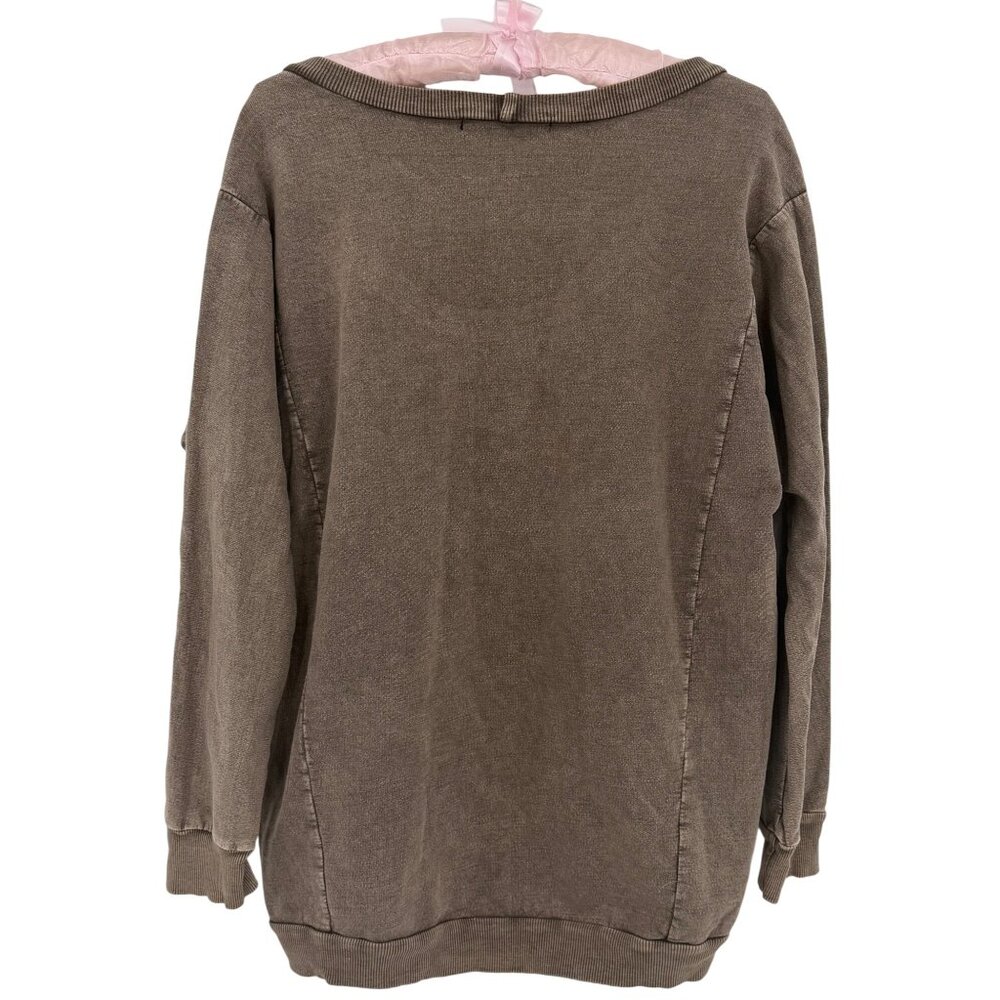 Vtg 90s NWT B.L.E.U. Studded Lace Trim Sweatshirt | Y2K Grandmacore Boho Grunge - Picture 3 of 16